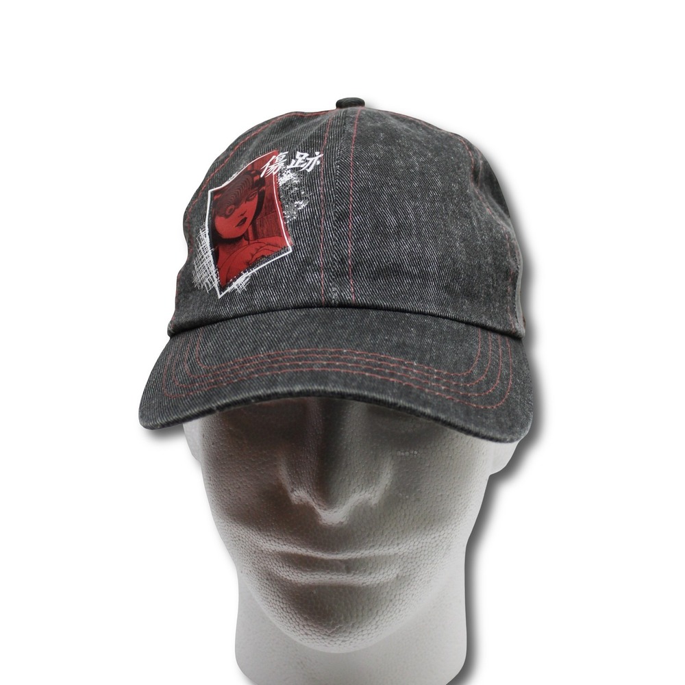 Uzumaki Graphic Cotton Twill Baseball‎ Cap Black Red